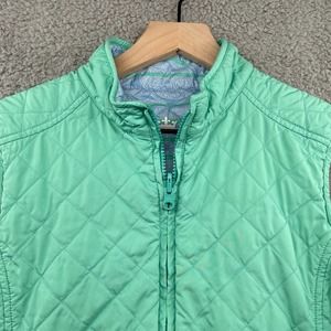 PETER MILLAR Womens Element Warmth Reversible Quilted Vest Size Small Green Blue